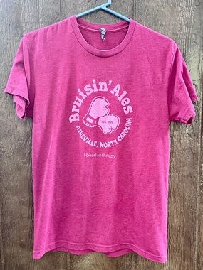 Bruisin’ Ales Asheville NC Red T-shirt, Size Small